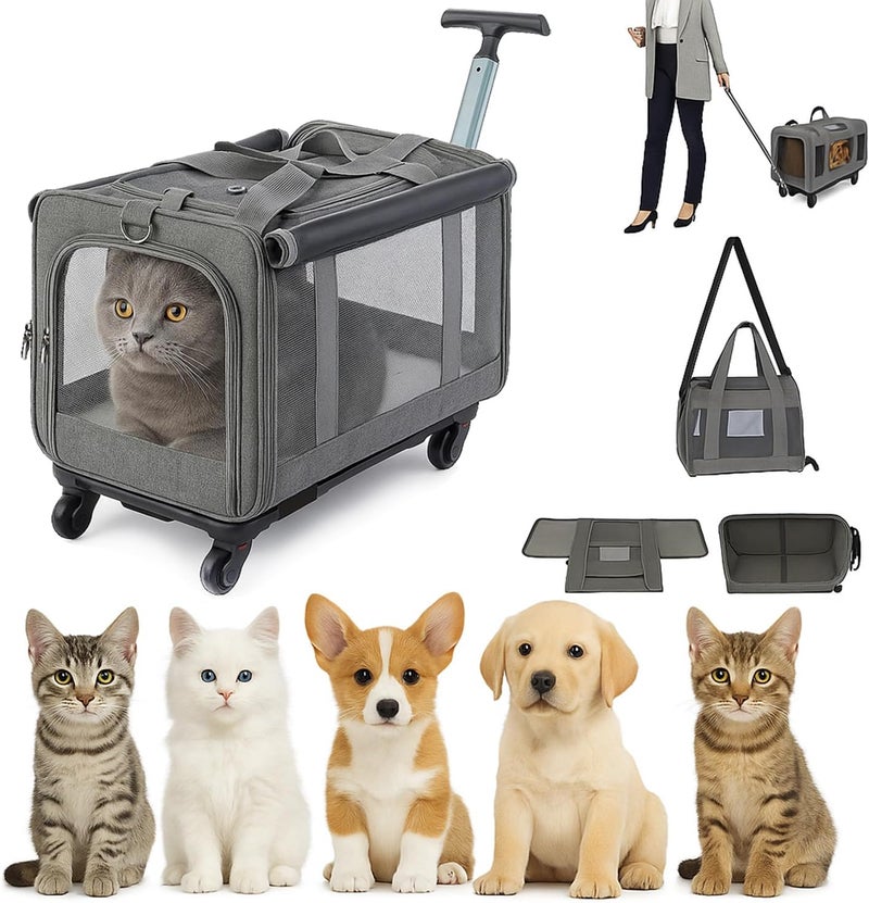 Moonmen Long term heavy use compatible Expandable Pet Carrier, Ventilated Mesh, with Escape-Proof Leash, Padded Shoulder Straps, for Cats and Dogs (XX-Large) Consistent single item quality - Image 1