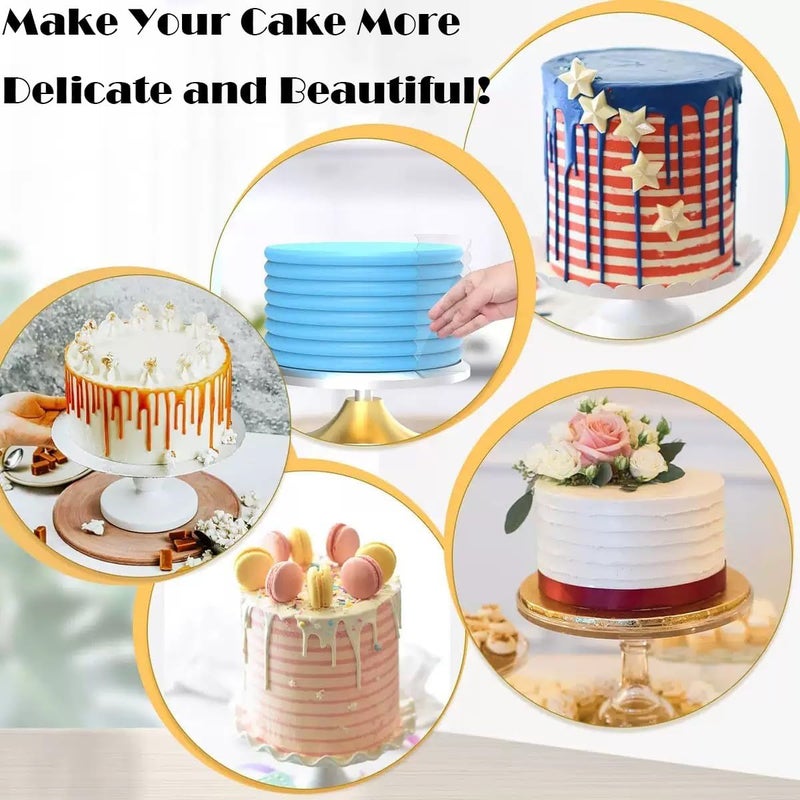AZOFIA 6 Pack Cake Scraper Smoother, Acrylic Double Edge Sided Patterned Cake Decorating Scraper Comb for Mousse Butter Cream Dessert Decor - Image 4