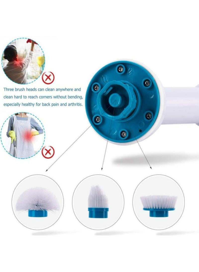 1pcs 3 Heads Electric Cleaning Brush Cordless Spin Scrubber Adjustable Waterproof Cleaner Bathroom Kitchen Cleaning Tools Turbo Scrub - Image 3