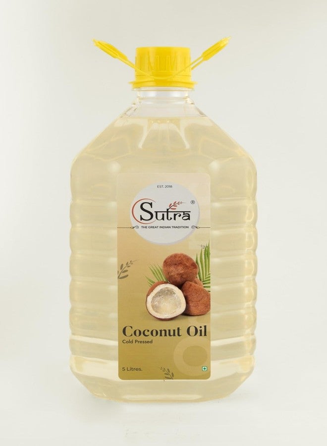 SUTRA Cold Pressed Coconut 5L | Pure & Natural | Wood Pressed, Unrefined & Chemical-Free | Ideal for Cooking, Hair, Skin & Oil Pulling | Family Pack - Image 1