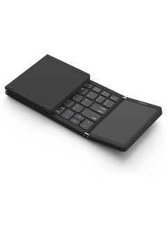 Foldable Bluetooth Keyboard, Tri- Foldable Portable Wireless Keyboard with Touchpad, USB-C Rechargeable for iOS, Android, Windows System Laptop Tablet Smartphone Device