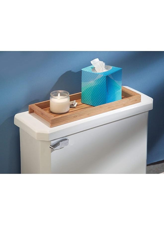 InterDesign - Formbu Wood Tabletop Storage Tray Wooden Organizer For Tissues Candles Soap Hand Towels Toilet Paper 6.1 Inch X 16 Inch X 1.2 Inch Natural Bamboo - Image 1