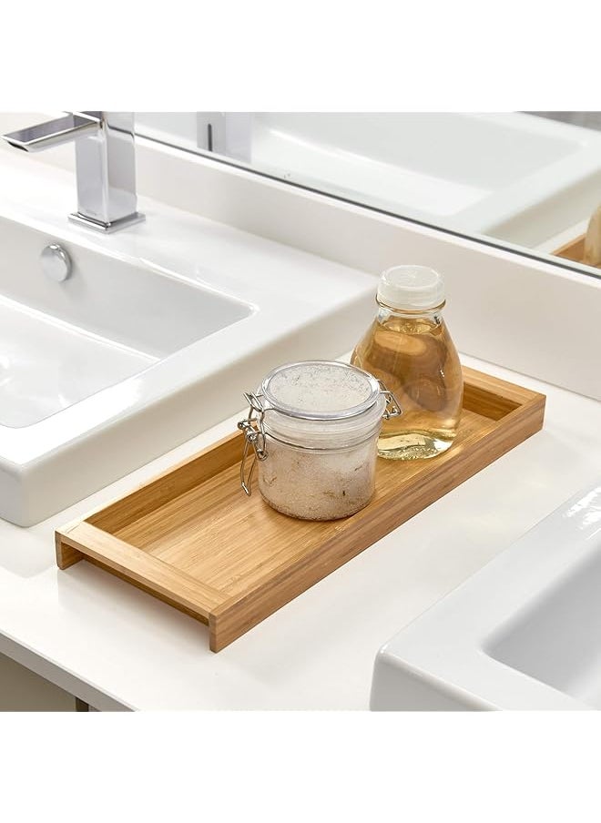 InterDesign - Formbu Wood Tabletop Storage Tray Wooden Organizer For Tissues Candles Soap Hand Towels Toilet Paper 6.1 Inch X 16 Inch X 1.2 Inch Natural Bamboo - Image 1