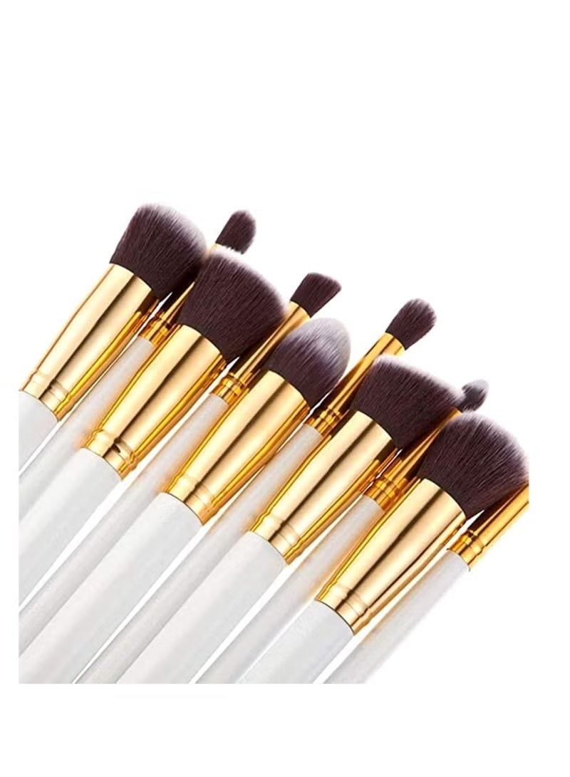 Professional 10-Piece Makeup Brush Set (5 Large + 5 Small) with High-Quality Handle – Multi-Color - Image 3