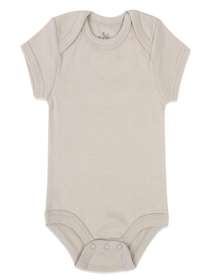 Baby Essentials Unisex Baby Boys and Girls Solid Color 6 Piece Bodysuit Set (Solid Earth Tone 6 Piece, 3 Months) - Image 5
