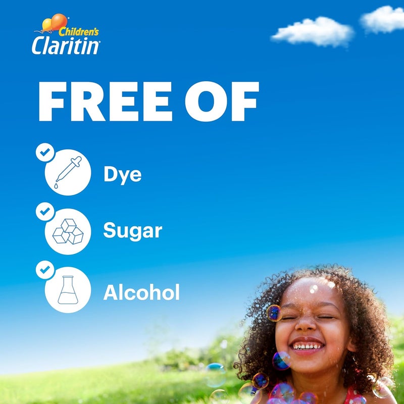 Claritin كلاريتين دواء حساسية للأطفال 24 ساعة غير مسبب للنعاس لوراتادين 5 ملغ أقراص قابلة للمضغ مضاد للهستامين للأطفال من عمر سنتين وما فوق بنكهتي العنب ولبان 40 قرص - Image 2