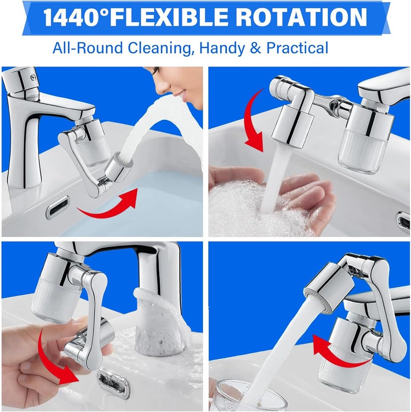 Shaobrc 360° Rotating Faucet Extender with Adapter – Multifunctional Sink Spray Head for Bathroom & Kitchen Sinks (Equipped with a 6-inch sink filter and 2 spray modes) - Image 5