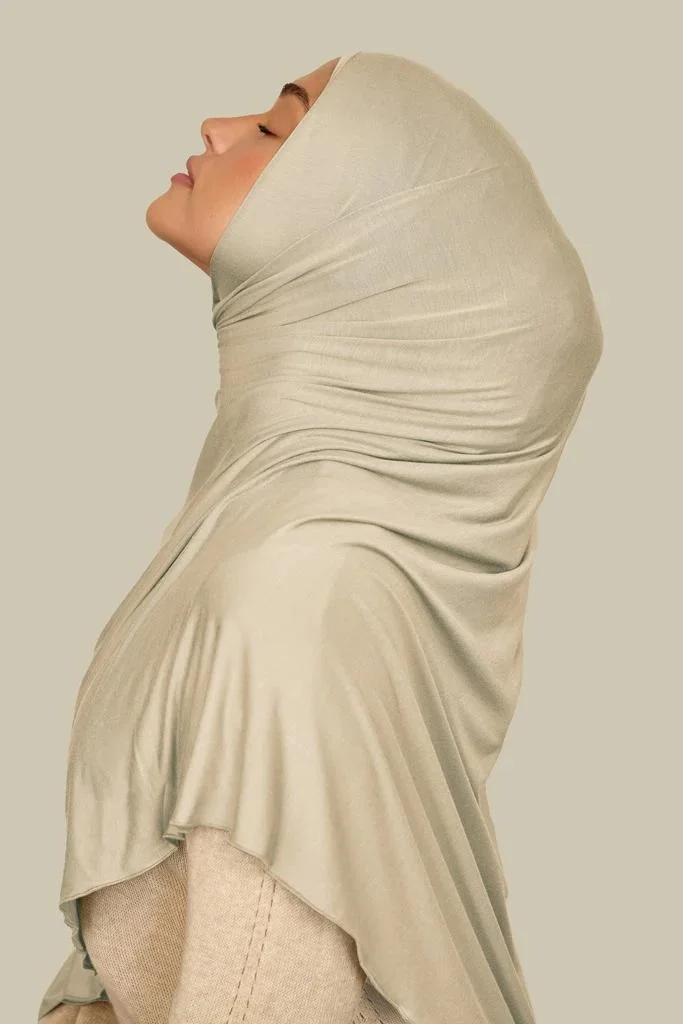 silqrose warm grey bamboo jersey hijab (regular)