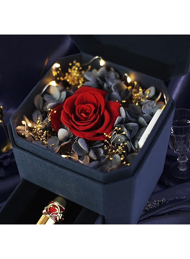 إيروريكس صندوق هدايا وردة حمراء محفوظة زهور أبدية هدايا ورد للأم والصديقة والزوجة في عيد الحب وعيد الأم وأعياد الميلاد والذكرى السنوية هدايا رومانسية لها - Image 4