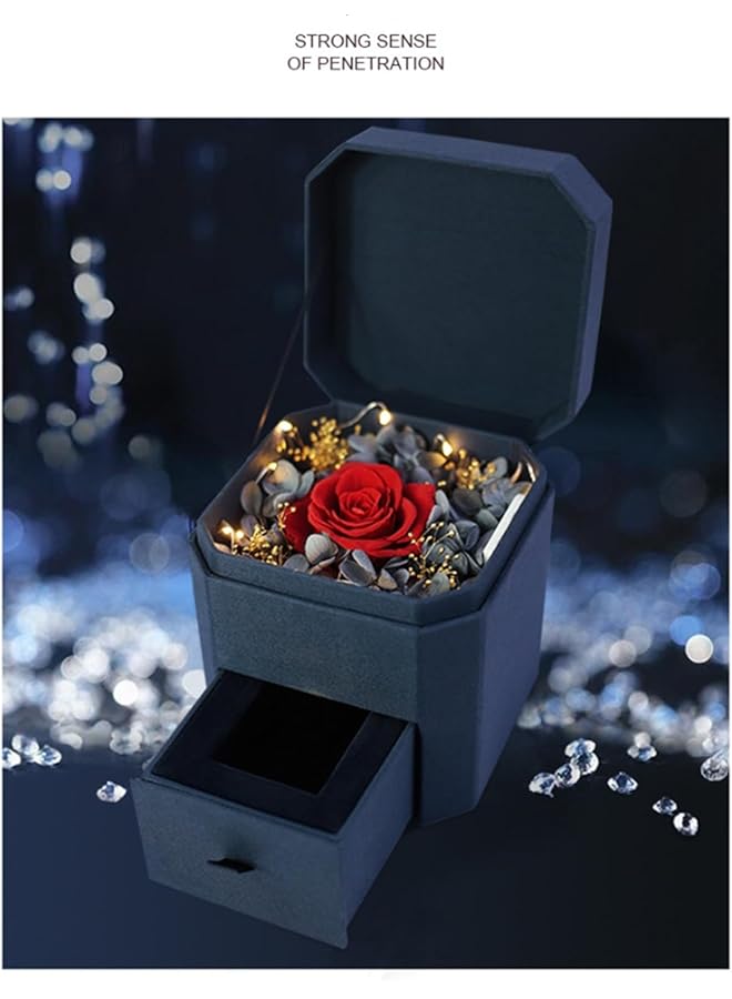 إيروريكس صندوق هدايا وردة حمراء محفوظة زهور أبدية هدايا ورد للأم والصديقة والزوجة في عيد الحب وعيد الأم وأعياد الميلاد والذكرى السنوية هدايا رومانسية لها - Image 5