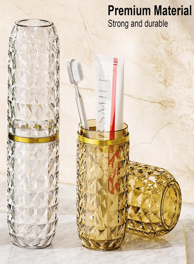 FQDGTFA Transparent Travel Toothbrush Case with Cover, Large Tooth Brush Holder with Mouthwash Cup, Portable Compact Oral Clean Tools Organizer for Bathroom Trip School - Image 4