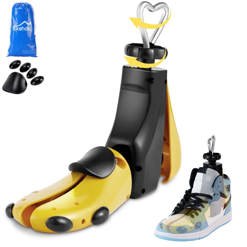 Exshoiu Shoe Stretcher Men Women, 4-Way Boot Stretcher Stretch Width & Length, Shoe Tree Adjustable Leather Boot Widener Stretcher for Wide Feets - Image 1