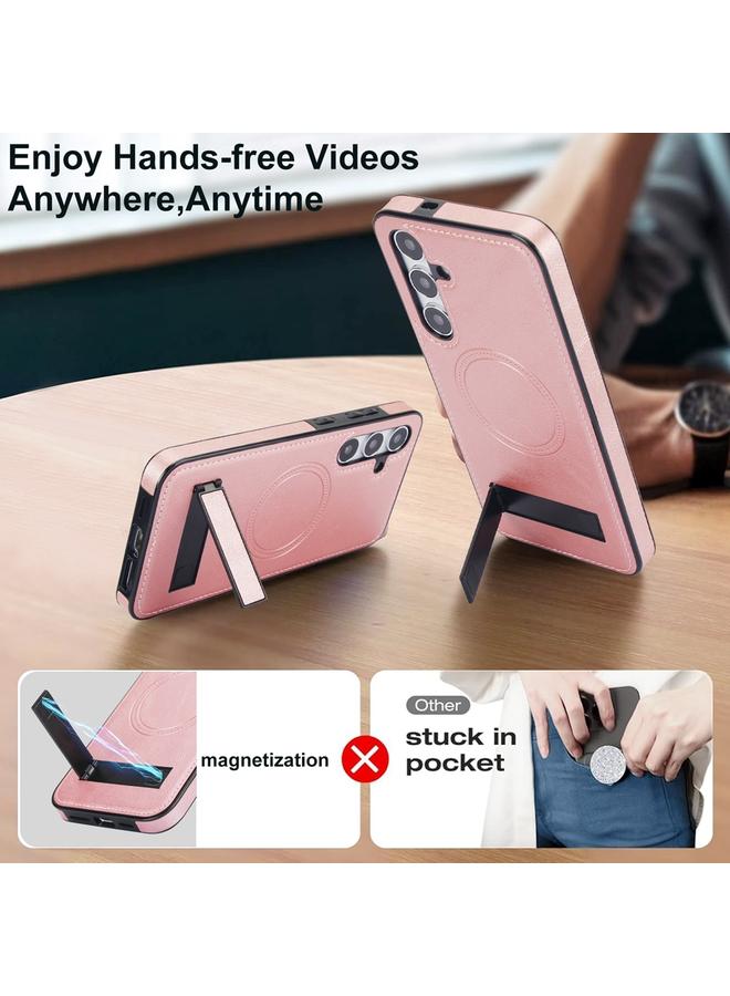 S-TOP Case For Samsung Galaxy S24 5G Retro Leather Invisible Stand MagSafe Phone Case - Image 3
