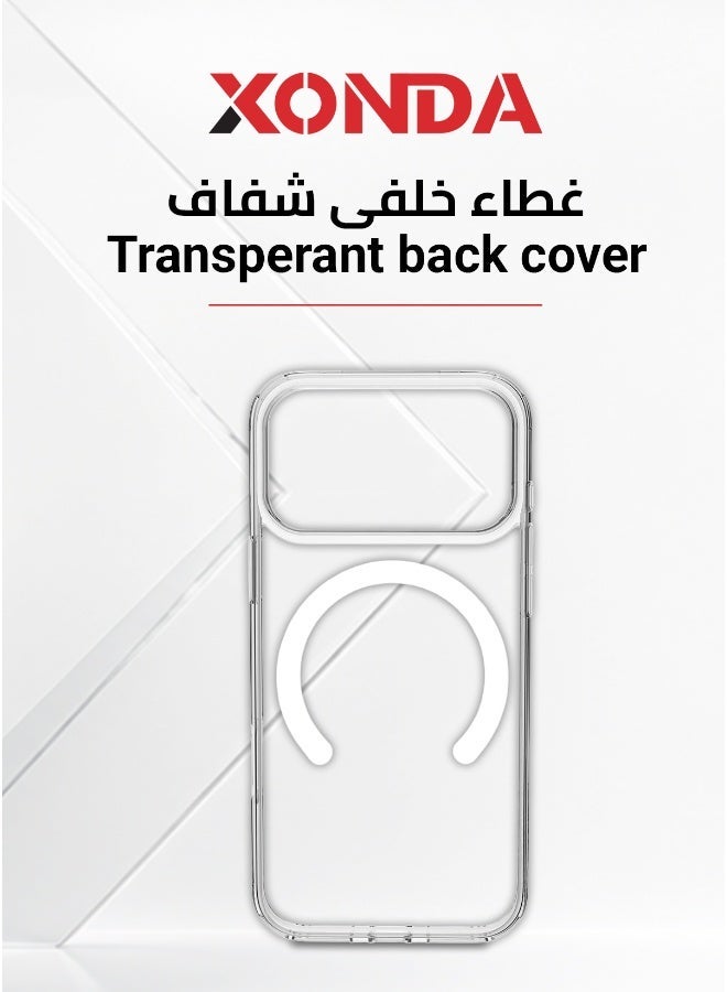 Xonda Elite 4IN1 Iphone 18 Pro Clear ( Mag safe Case , Screen Protector , Camera Lens , Matt Camera Back side protector) - Image 2