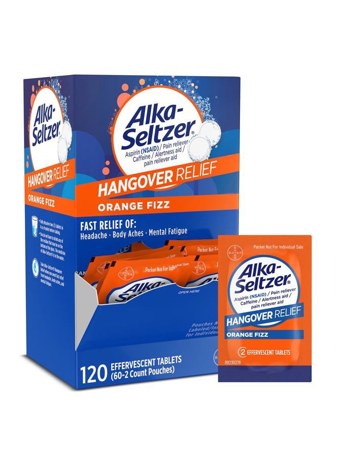 Alka-Seltzer Hangover Relief Tablets, Fast Relief Starts in About 15 Minutes for Headaches, Body Aches & Mental Fatigue, Bachelorette Party & Bachelor Party, Dispenser Pack, 120 Count - Image 1