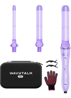 wavytalk Wavytalk Rotating Curling Iron Set, Curlmaker Pro, Automatic Hair Curler with 3 Sizes Ceramic Barrel(0.5"-1"-1.25") for Tight & Spiral Curls and Beach Waves, Effortless Get Long-Lasting Styling,Purple 