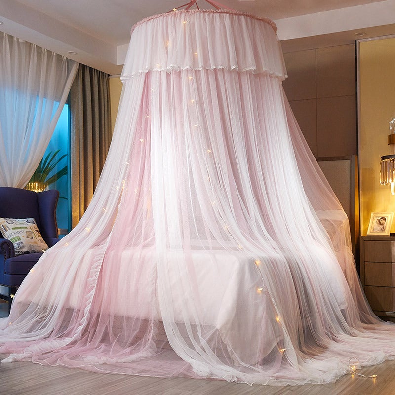 Factory Double-Layer Yarn Princess Dome Mosquito Net Ins Wind Net Red Pattern Hanging Ceiling Round Text Net - Image 4