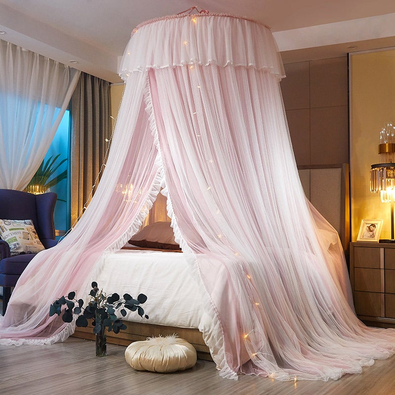 Factory Double-Layer Yarn Princess Dome Mosquito Net Ins Wind Net Red Pattern Hanging Ceiling Round Text Net - Image 5