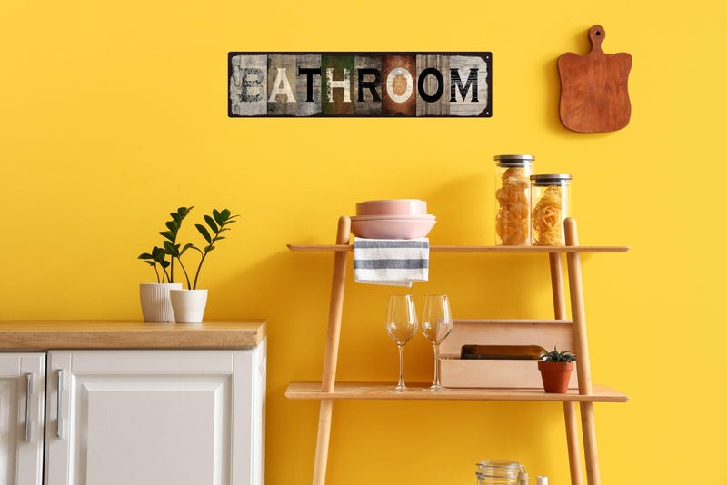 QIXFGUL Vintage Tin Sign Retro Metal Bathroom Signs Stylish Wall Art Plaques Gift for Home Decor Bathroom Kitchen and Gothic Wall Decor or as a Classic Poster 16x4 in - Image 3