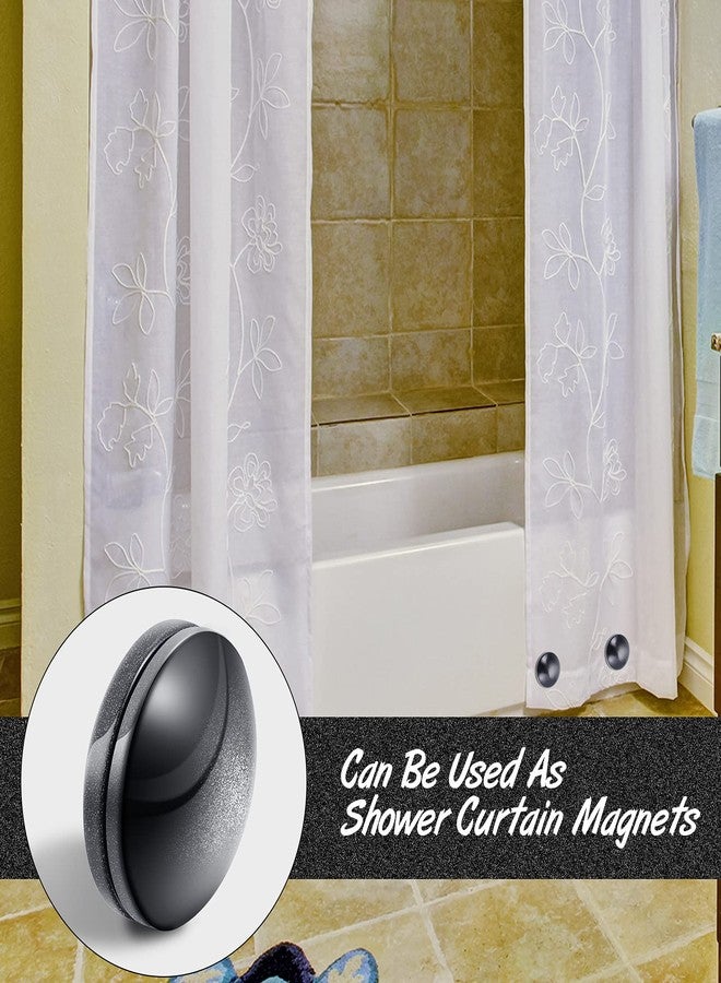 Jetec Magnetic Curtain Weights, Plastic Covered Heavy Duty No Sew Shower Curtain Magnets, Avoid Blowing Around, Work for Drapery, Tablecloth, Flag, Outdoor Liner(Black,12 Sets) - Image 4