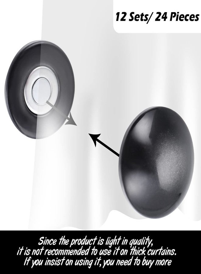 Jetec Magnetic Curtain Weights, Plastic Covered Heavy Duty No Sew Shower Curtain Magnets, Avoid Blowing Around, Work for Drapery, Tablecloth, Flag, Outdoor Liner(Black,12 Sets) - Image 2
