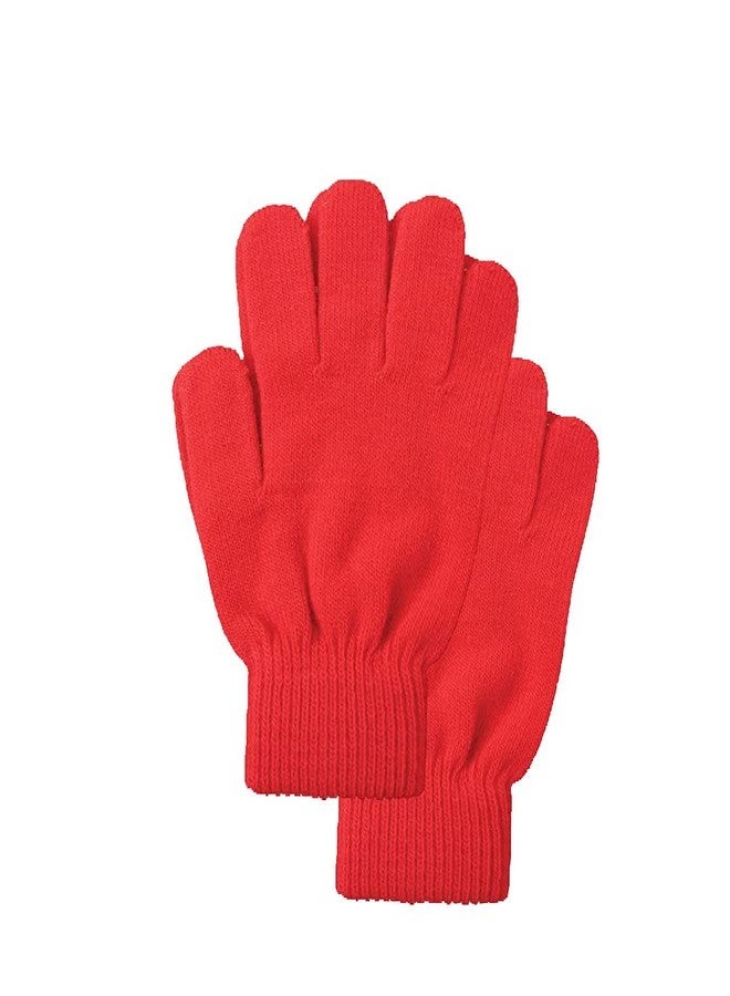 CHACKO Boys & Girls Beanies and Gloves Set Soft Knit for School Winter Cold Skull Cap_5-10 Year(Colour Red) Pack of 1 - Image 3