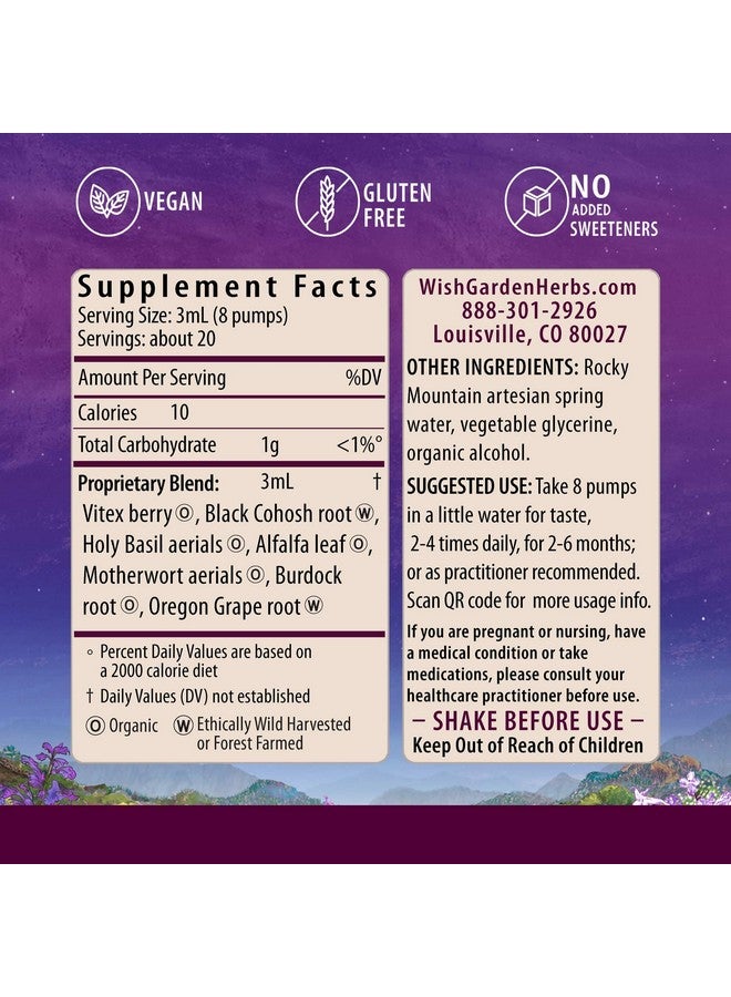WishGarden Herbs Cycle Vitality I Follicular Phase - Plant-Based Herbal Supplement w/Vitex & Black Cohosh, Supports Optimal Estrogen Levels & Encourages Healthy Menstrual Cycles & Liver Function, 4oz - Image 2
