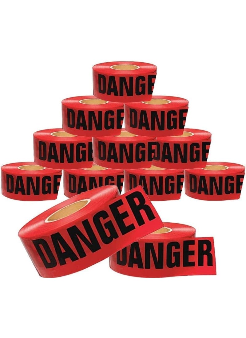 Cordova Cordova Safety Products  T15211 Pro Pack Danger Barricade Tape  Set of 12 Rolls  Each Roll Measures 3 x 1000  Red 31000 Red  - Image 1