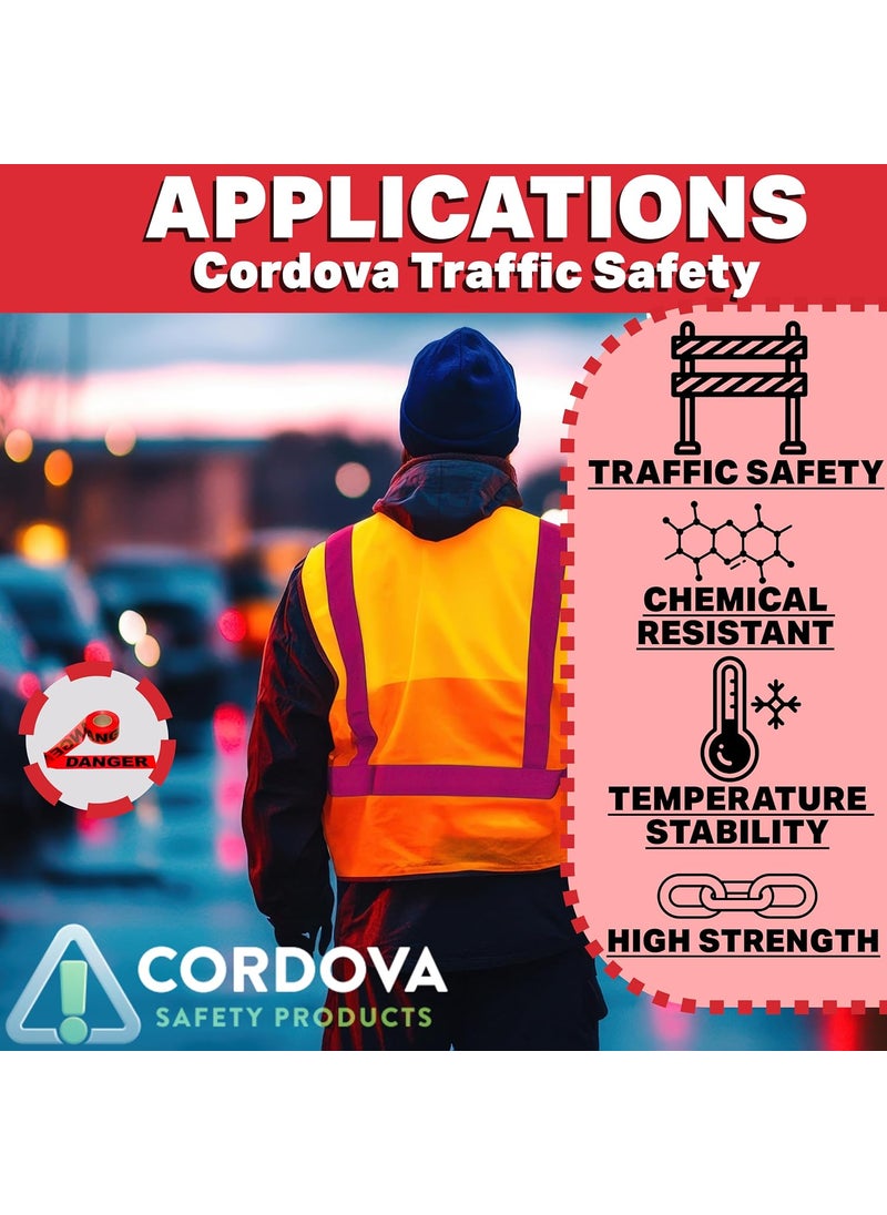 Cordova Cordova Safety Products  T15211 Pro Pack Danger Barricade Tape  Set of 12 Rolls  Each Roll Measures 3 x 1000  Red 31000 Red  - Image 3