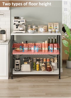 Harlan Adjustable Kitchen Storage Rack, 3-Tier Storage Shelf, Coffee Corner Table, Multi-use Organizer Rack for Kitchen, Living room, Bedroom.  - Image 2