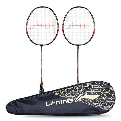 Li-Ning Blended Fabric Xp-60-Iv Strung Blend Badminton Racquet (Set Of 2,Black/Pink, 90-95 Grams , 18-20 Lbs), Blend - Image 1