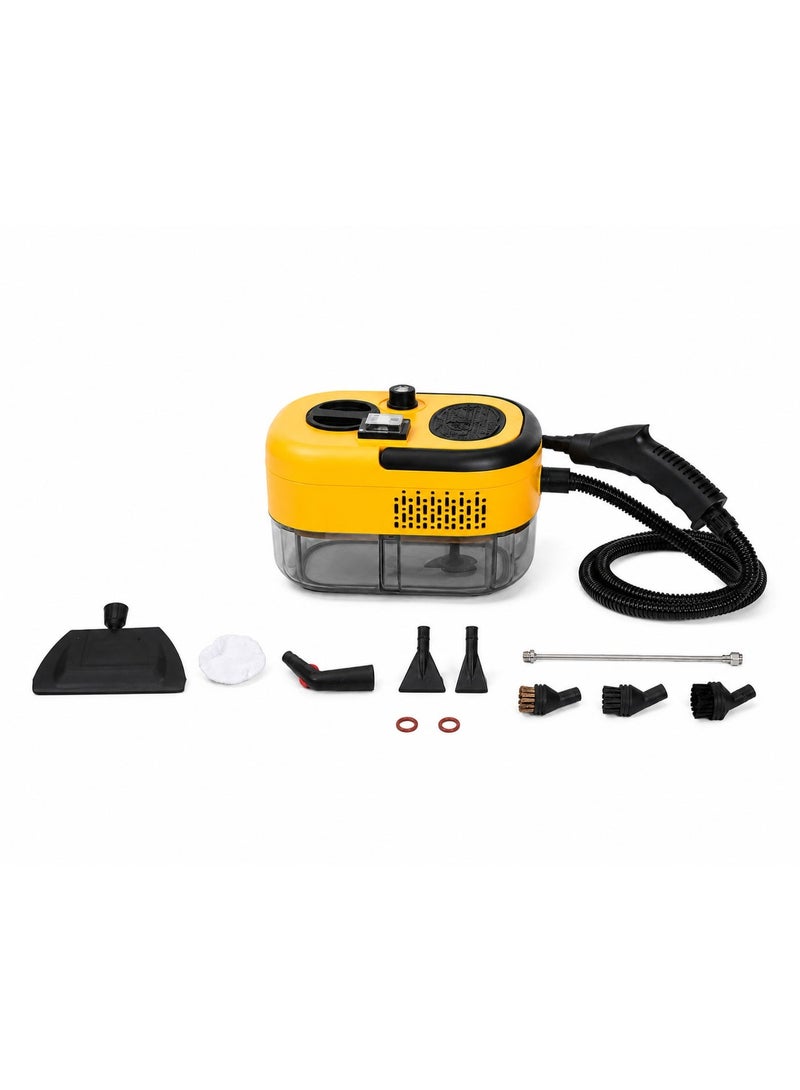 دينكس جهاز تنظيف بالبخار DENX DX2915 بقوة 1500 واط وضغط 3 بار، خزان مياه 1.2 لتر و6 مستويات، حرارة بخار أكثر من 105 درجة، خرطوم 2 متر وملحقات متعددة لتنظيف المطبخ والحمام والسيارة - Image 1