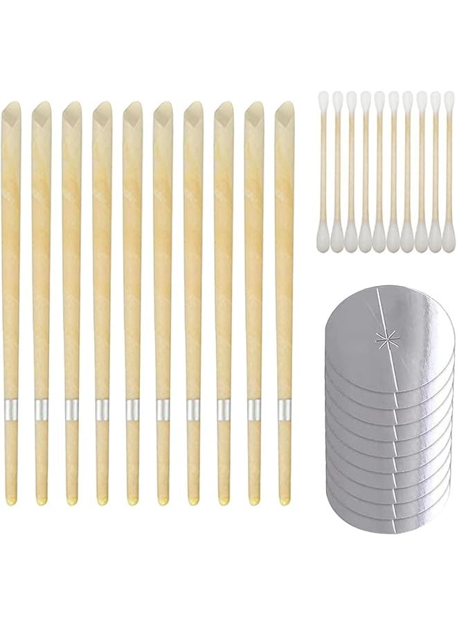 The Bros Ear Candles Natural Beeswax,Ear Candle Ear Wax Remover, Beeswax Natural Wax Ear Cleaning Aromatherapy Candle Set (20 Ear Candles + 10 Ear Pieces + 20 Cotton Swabs Ear Candle Sticks)  - Image 1