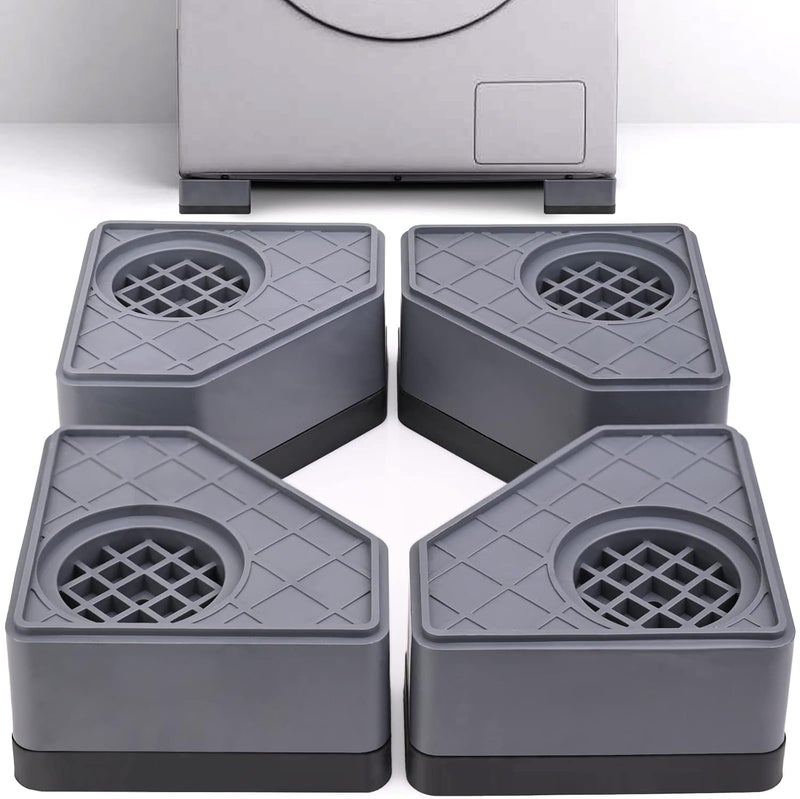 PARSPAR PARSPAR Anti Vibration Pads for Washing Machine Washer and Dryer Pedestals High Hard Wearing Square Rubber Foot Pads Noise Cancelling and Shock Support Protects Pedestals_4 Pcs  - Image 1