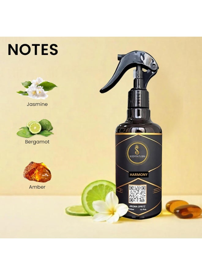 SCENTA FLORA Harmony Aroma Spritz 300ml | Ready-to-Use Long-Lasting Oil-Based Air Freshener for Offices, Washrooms, Dressing Rooms, Cars, Carpets, and Fabrics like Abayas - Image 2
