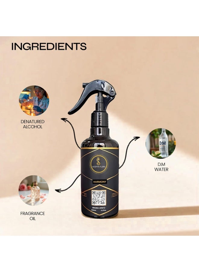 SCENTA FLORA Harmony Aroma Spritz 300ml | Ready-to-Use Long-Lasting Oil-Based Air Freshener for Offices, Washrooms, Dressing Rooms, Cars, Carpets, and Fabrics like Abayas - Image 4