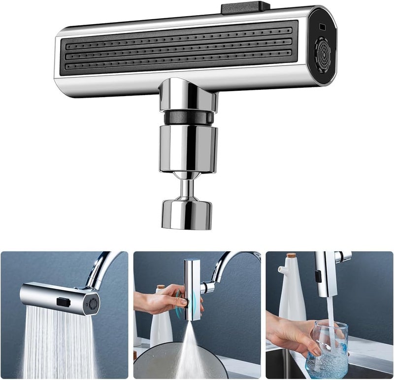 HEVASNEK 4in1 Waterfall Kitchen Faucet with 360 Swivel SplashProof Faucet Head Replacement for Kitchen Sink High Arc Design Ideal for Washing Fruits and Vegetables - Image 5