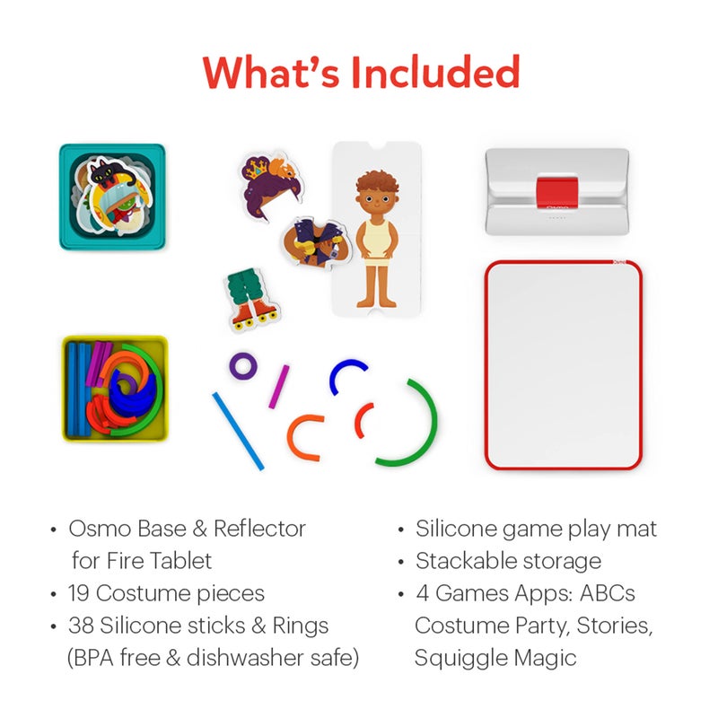 Osmo مجموعة أوزمو- العبقري الصغير للبدء لجهاز فاير تابليت - 4 ألعاب تعليمية - للأطفال في سن ما قبل المدرسة من 3-5 سنوات - الصوتيات، حل المشكلات والإبداع - هدايا ألعاب STEM، للأطفال (قاعدة أوزمو لجهاز فاير تابليت مشمولة) - Image 5