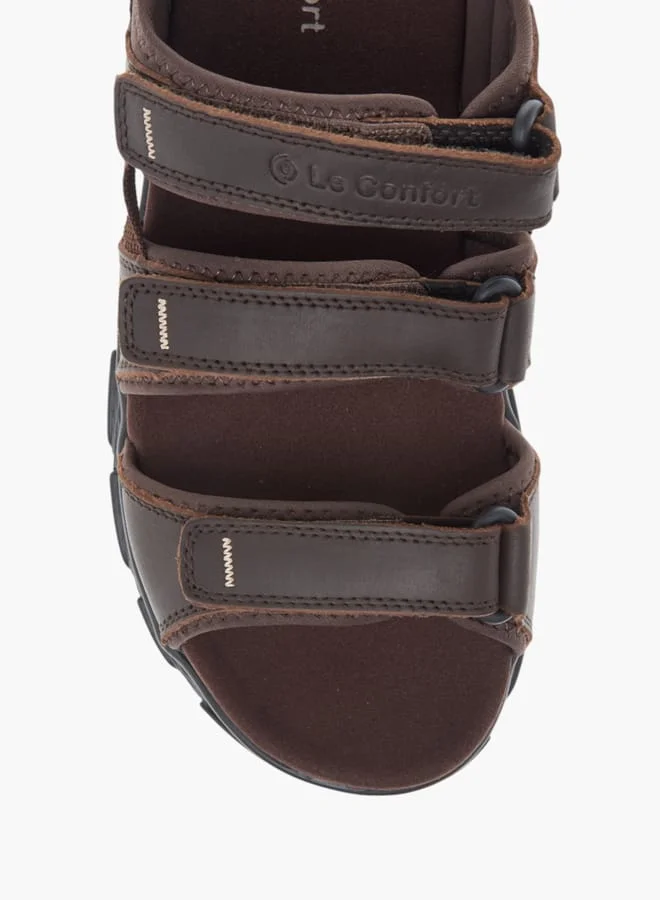 Le Confort Mens Strappy Sandals With Hook And Loop Closure