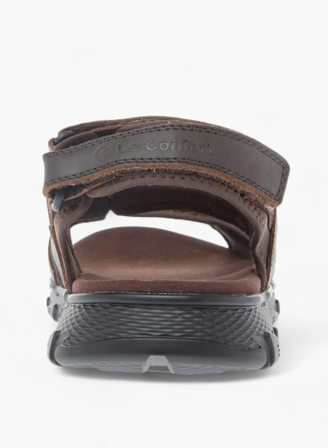 Le Confort Mens Strappy Sandals With Hook And Loop Closure