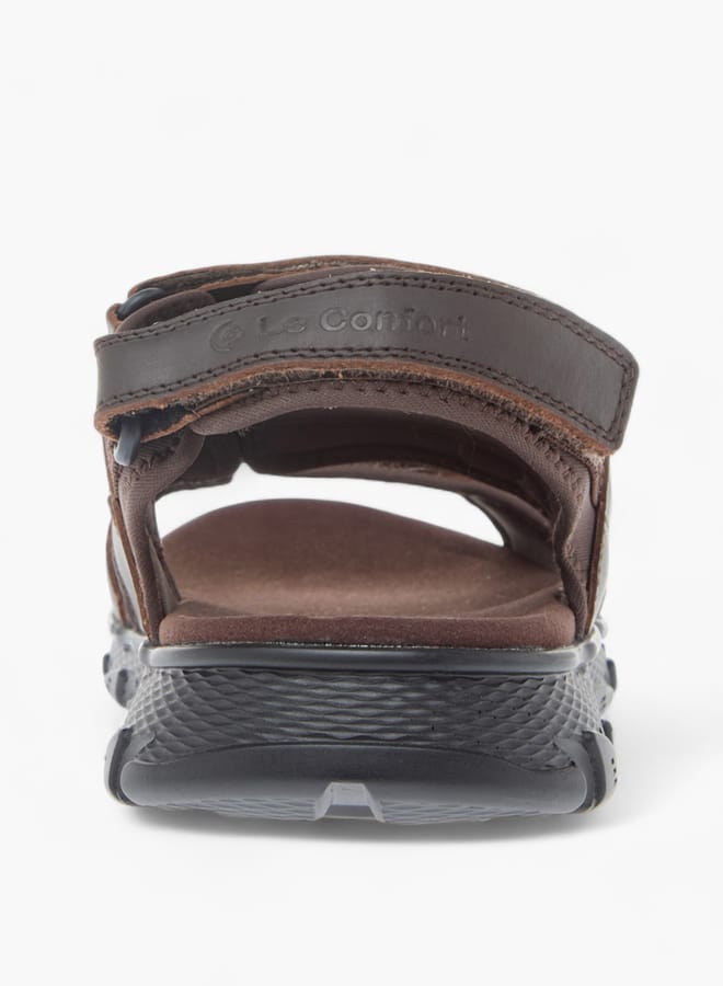 Le Confort Mens Strappy Sandals With Hook And Loop Closure  - Image 4