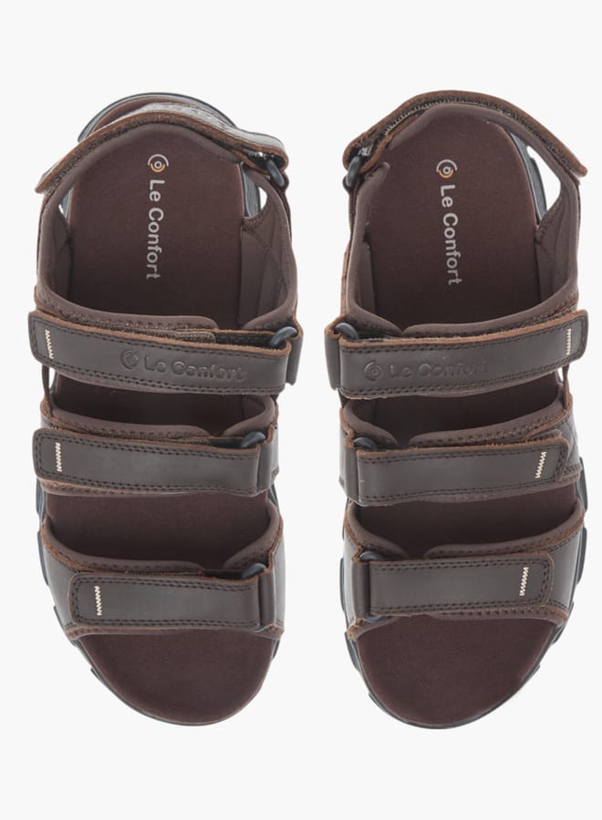 Le Confort Mens Strappy Sandals With Hook And Loop Closure  - Image 2