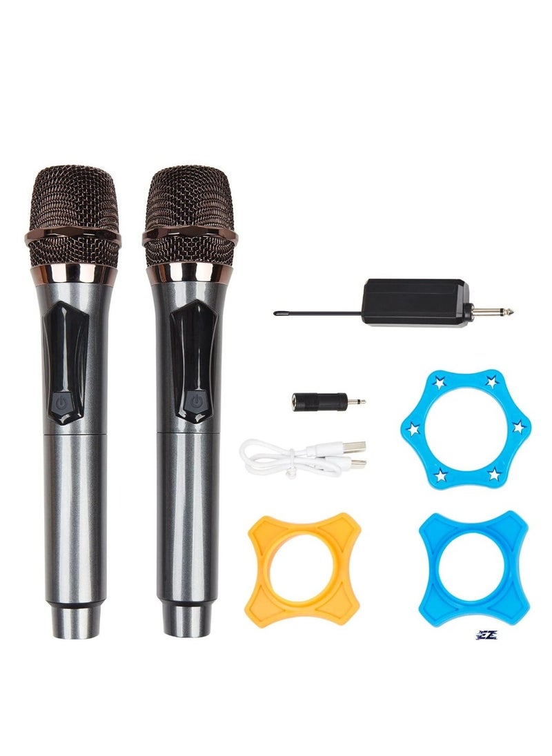ELTRAZONE Wireless Microphone UHF Dual Cordless Metal Dynamic Mic System with Rechargeable Receiver – Perfect for Karaoke, Church, Speech, Wedding, Party Singing, Class (200 ft Range) – Auto Connect - Image 1