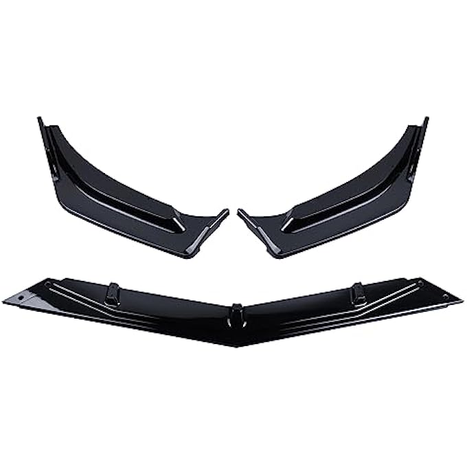 MUCO 3pcs Front Bumper Lip Spoiler Kit Compatible with 19 20 21 22 23 Chevy Malibu Gloss Black Valance Fascia Cover Guard Protection Conversion - Image 3