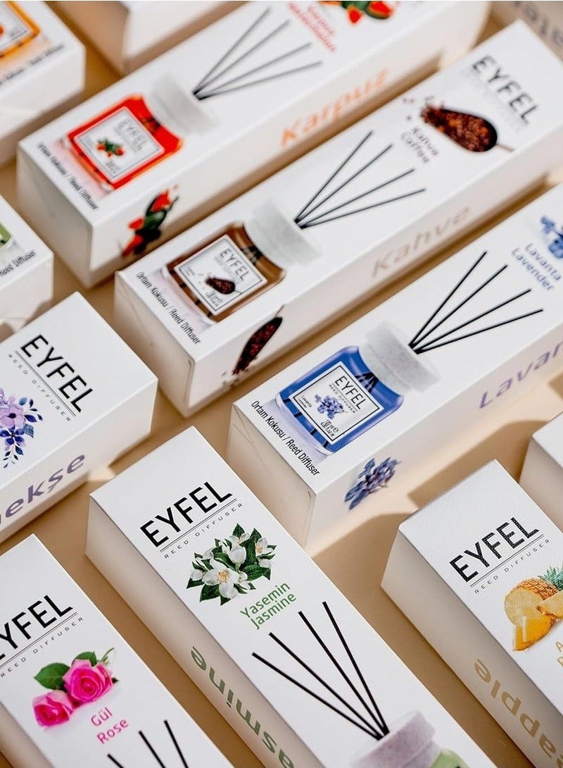 EYFEL Powder Reed Diffuser Set | 120ML Long-Lasting Premium Fragrance with Elegant Diffuser Sticks for Home & Office  - Image 2