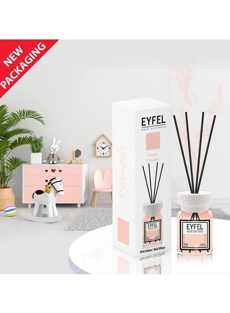 EYFEL Powder Reed Diffuser Set | 120ML Long-Lasting Premium Fragrance with Elegant Diffuser Sticks for Home & Office  - Image 5
