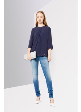 Harmont & Blaine Women Regular Fit Stripe Long Sleeve Top, Blue  - Image 2