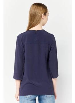 Harmont & Blaine Women Regular Fit Stripe Long Sleeve Top, Blue  - Image 4