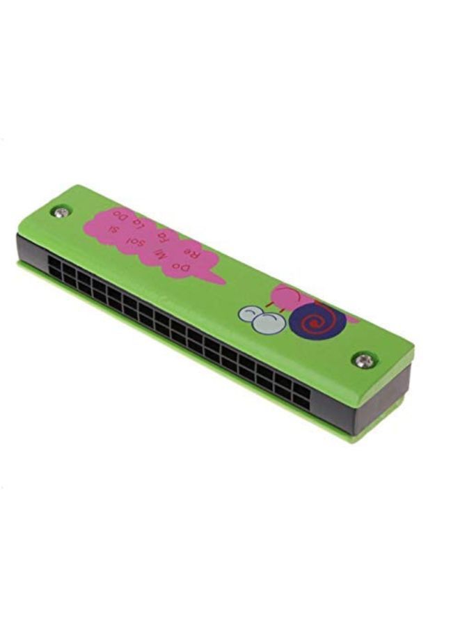 Kids Harmonica Wooden Children Harmonica Toys Colored Printed Diatonic Harmonica Mouth Organ Early Educational Musical Instruments, Design 5 - Image 1