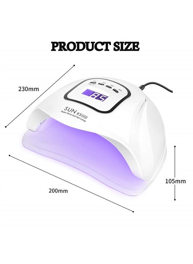 UV LED Nail Lamp 150W, Professional Nail Dryer Gel Polish Light, UV Nail Light With 4 Timer Setting, Nail Polish Curing Gel LED Dryer, Professional Nail Art Tools With Automatic Sensor